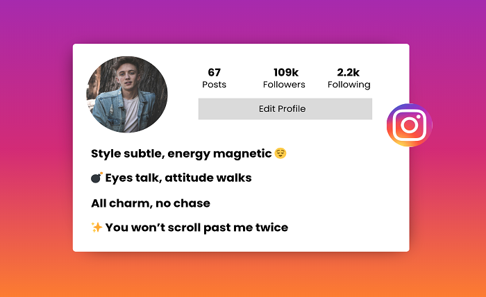 instagram bio for boys